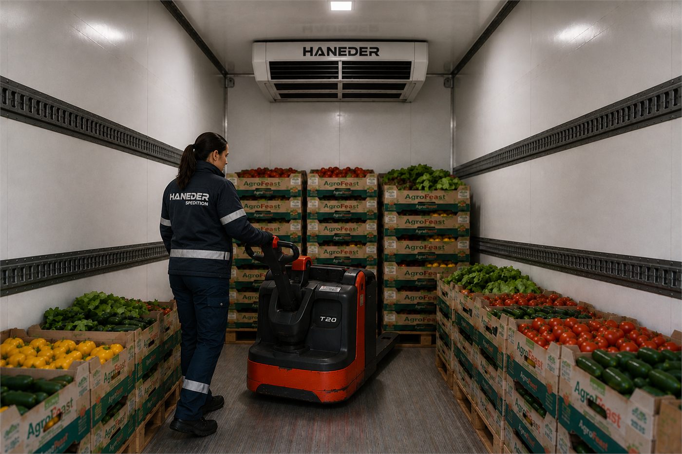 Frischware wird im Kühlauflieger gesichert